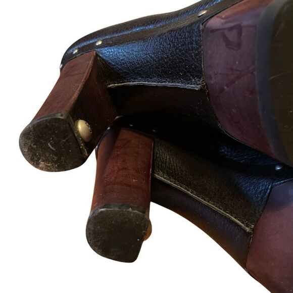 UGG | cosima black leather studded high heel ankle boots 8 - Picture 10 of 15